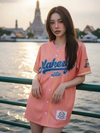เสื้อเบสบอลพิมพ์ลาย สั่งทำ ออกแบบเอง ORDER 99 ด้านหน้า