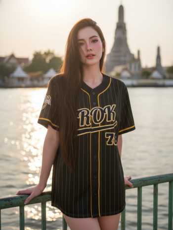 เสื้อเบสบอลพิมพ์ลาย สั่งทำ ออกแบบเอง ORDER107 ด้านหน้า