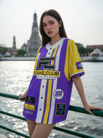 เสื้อเบสบอลพิมพ์ลาย สั่งทำ ออกแบบเอง ORDER 123 ด้านหน้า