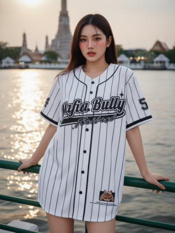 เสื้อเบสบอลพิมพ์ลาย สั่งทำ ออกแบบเอง ORDER 124 ด้านหน้า
