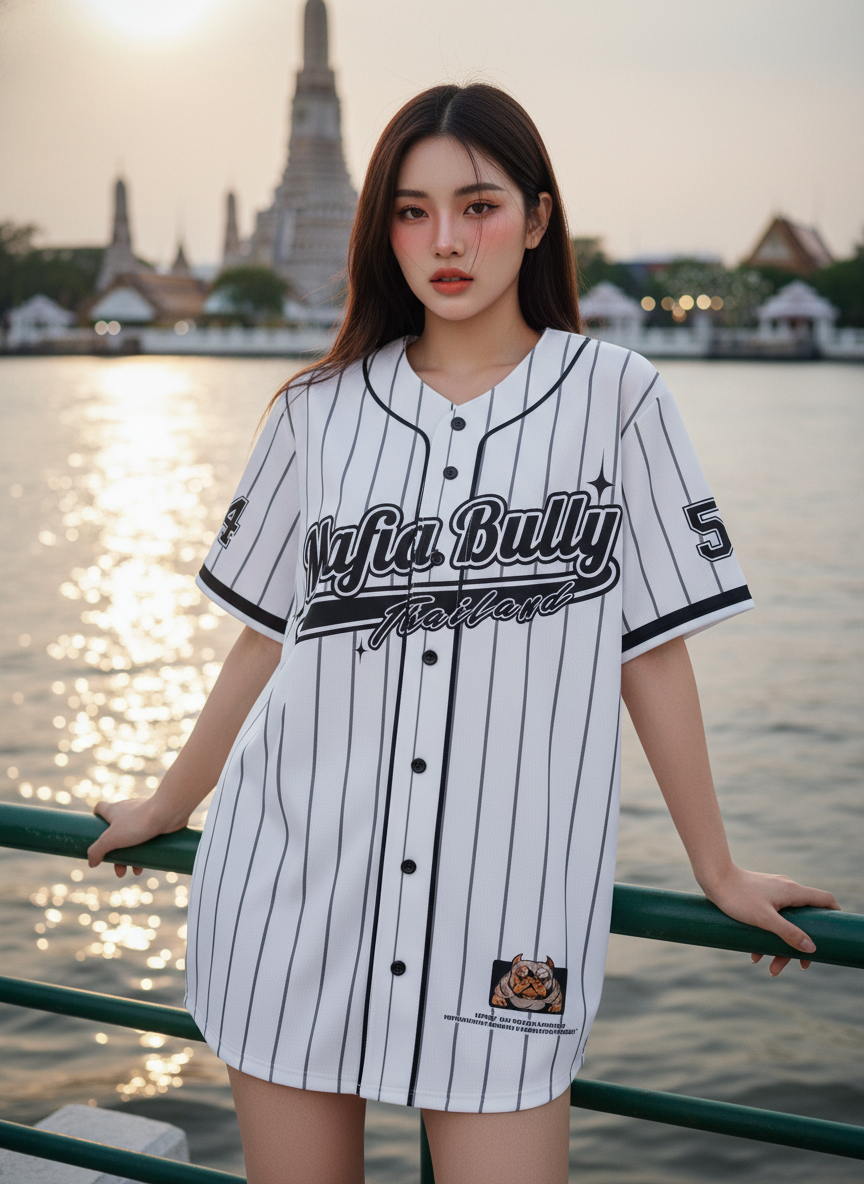 ORDER 124 เสื้อเบสบอล - ด้านหน้า เสื้อเบสบอลพิมพ์ลาย สั่งทำ ออกแบบเอง ORDER 124 ด้านหน้า