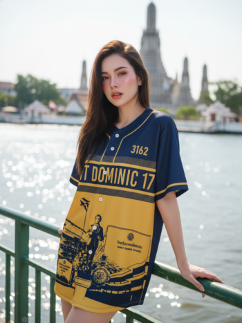 เสื้อเบสบอลพิมพ์ลาย สั่งทำ ออกแบบเอง ORDER 402 รอบ 2 ด้านหน้า