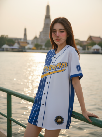 เสื้อเบสบอลพิมพ์ลาย สั่งทำ ออกแบบเอง ORDER 128 ด้านหน้า