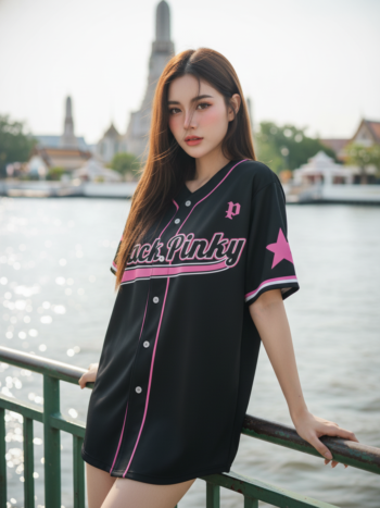 เสื้อเบสบอลพิมพ์ลาย สั่งทำ ออกแบบเอง ORDER 129 ด้านหน้า