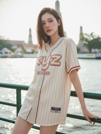 เสื้อเบสบอลพิมพ์ลาย สั่งทำ ออกแบบเอง ORDER 130 ด้านหน้า