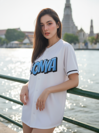 เสื้อเบสบอลพิมพ์ลาย สั่งทำ ออกแบบเอง ORDER 132 ด้านหน้า