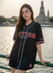 เสื้อเบสบอลพิมพ์ลาย สั่งทำ ออกแบบเอง ORDER 136 ด้านหน้า