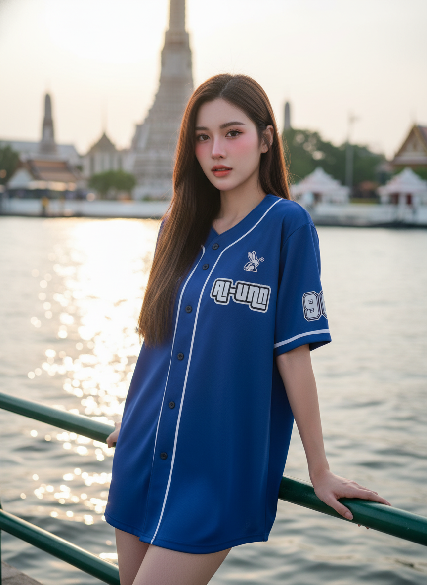 ORDER 140 เสื้อเบสบอล - ด้านหน้า เสื้อเบสบอลพิมพ์ลาย สั่งทำ ออกแบบเอง ORDER 140 ด้านหน้า