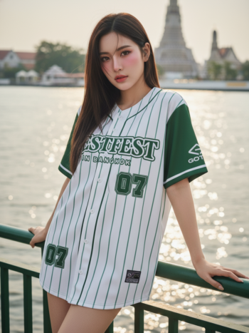 เสื้อเบสบอลพิมพ์ลาย สั่งทำ ออกแบบเอง ORDER 141 ด้านหน้า