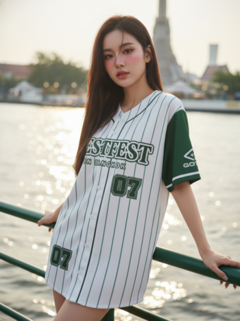 เสื้อเบสบอลพิมพ์ลาย สั่งทำ ออกแบบเอง ORDER 141 รอบ 5 ด้านหน้า