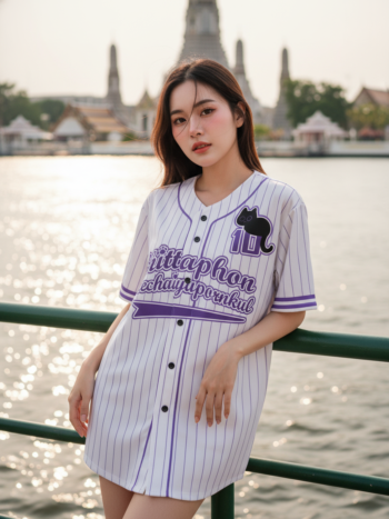 เสื้อเบสบอลพิมพ์ลาย สั่งทำ ออกแบบเอง ORDER 142 ด้านหน้า