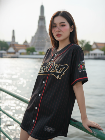 เสื้อเบสบอลพิมพ์ลาย สั่งทำ ออกแบบเอง ORDER 448 ด้านหน้า