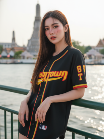 เสื้อเบสบอลพิมพ์ลาย สั่งทำ ออกแบบเอง ORDER 147 ด้านหน้า