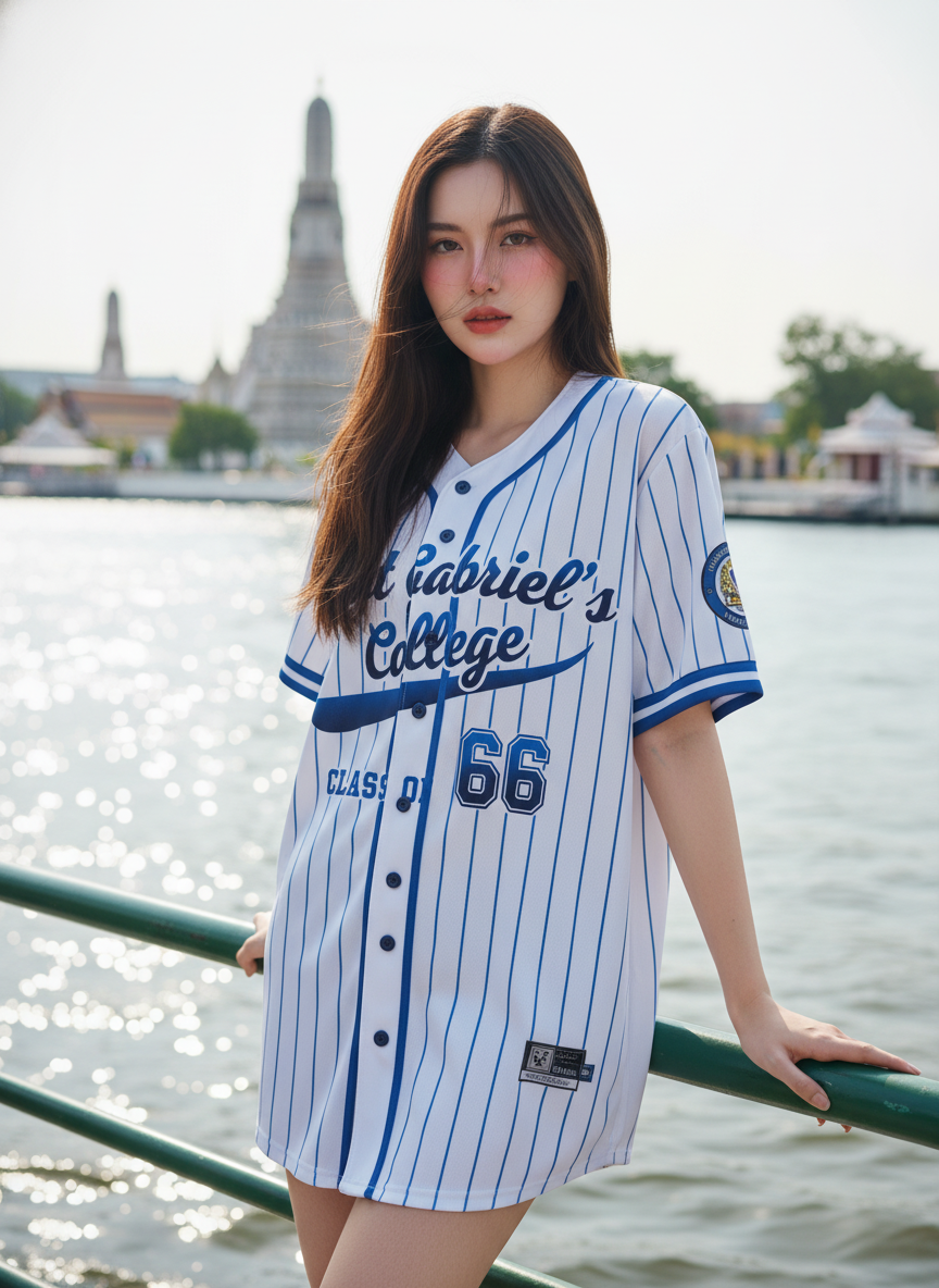 ORDER 150 เสื้อเบสบอล - ด้านหน้า เสื้อเบสบอลพิมพ์ลาย สั่งทำ ออกแบบเอง ORDER 150 ด้านหน้า
