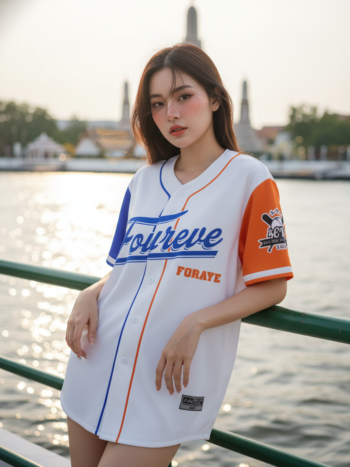 เสื้อเบสบอลพิมพ์ลาย สั่งทำ ออกแบบเอง ORDER 151 ด้านหน้า