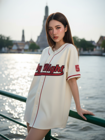 เสื้อเบสบอลพิมพ์ลาย สั่งทำ ออกแบบเอง ORDER 449 ด้านหน้า
