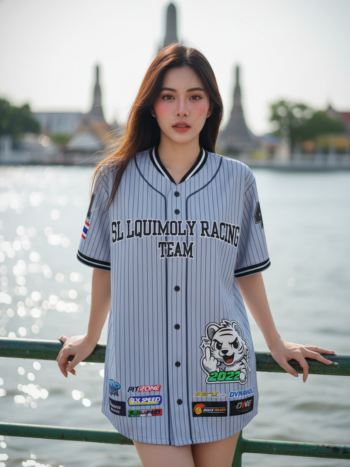 เสื้อเบสบอลพิมพ์ลาย สั่งทำ ออกแบบเอง ORDER 153 ด้านหน้า