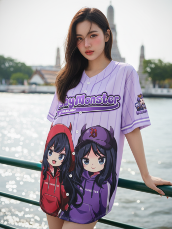 เสื้อเบสบอลพิมพ์ลาย สั่งทำ ออกแบบเอง ORDER 155 ด้านหน้า