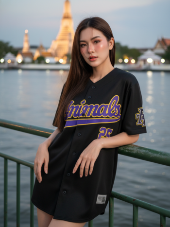 เสื้อเบสบอลพิมพ์ลาย สั่งทำ ออกแบบเอง ORDER 156 ด้านหน้า