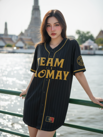 เสื้อเบสบอลพิมพ์ลาย สั่งทำ ออกแบบเอง ORDER 157 ด้านหน้า