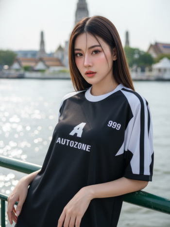 เสื้อโอเวอร์ไซส์พิมพ์ลาย สั่งทำ ออกแบบเอง ORDER 159 ด้านหน้า