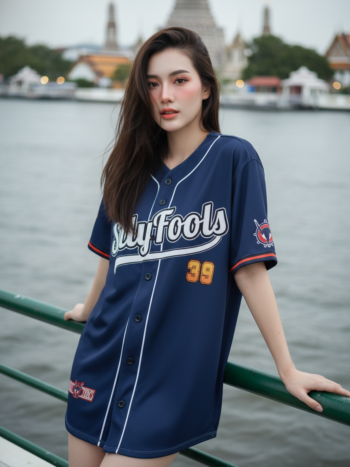 เสื้อเบสบอลพิมพ์ลาย สั่งทำ ออกแบบเอง ORDER 163 ด้านหน้า