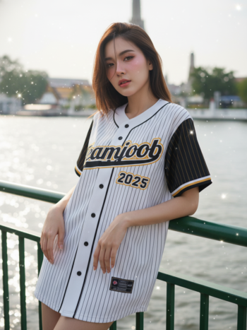 เสื้อเบสบอลพิมพ์ลาย สั่งทำ ออกแบบเอง ORDER 164 ด้านหน้า