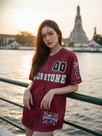 เสื้อเบสบอลพิมพ์ลาย สั่งทำ ออกแบบเอง ORDER 173 ด้านหน้า