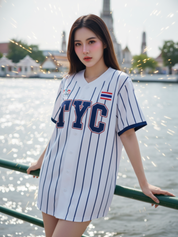 เสื้อเบสบอลพิมพ์ลาย สั่งทำ ออกแบบเอง ORDER 174 ด้านหน้า