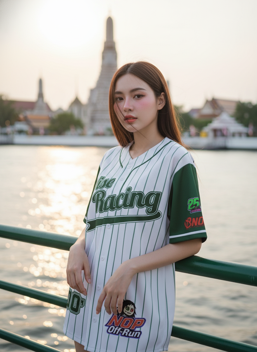 ORDER 175 เสื้อเบสบอล - ด้านหน้า เสื้อเบสบอลพิมพ์ลาย สั่งทำ ออกแบบเอง ORDER 175 ด้านหน้า