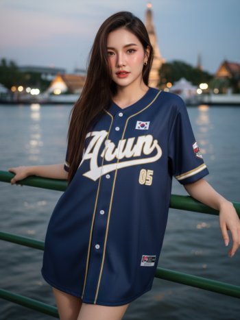 เสื้อเบสบอลพิมพ์ลาย สั่งทำ ออกแบบเอง ORDER 177 ด้านหน้า