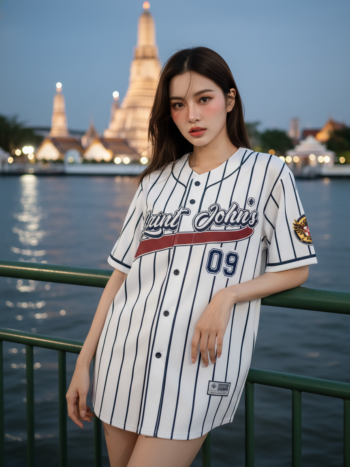 เสื้อเบสบอลพิมพ์ลาย สั่งทำ ออกแบบเอง ORDER 178 ด้านหน้า