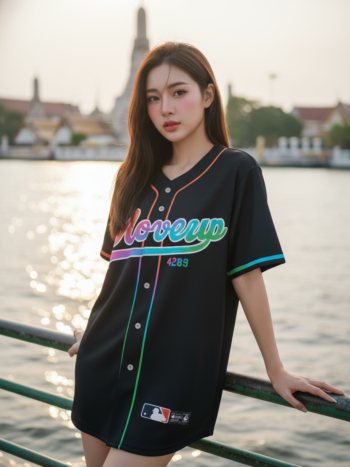 เสื้อเบสบอลพิมพ์ลาย สั่งทำ ออกแบบเอง ORDER 182 ด้านหน้า