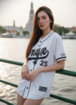เสื้อเบสบอลพิมพ์ลาย สั่งทำ ออกแบบเอง ORDER 183 ด้านหน้า
