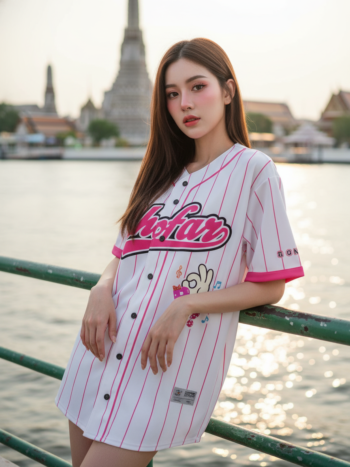 เสื้อเบสบอลพิมพ์ลาย สั่งทำ ออกแบบเอง ORDER 453 ด้านหน้า