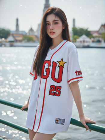 เสื้อเบสบอลพิมพ์ลาย สั่งทำ ออกแบบเอง ORDER 185 ด้านหน้า