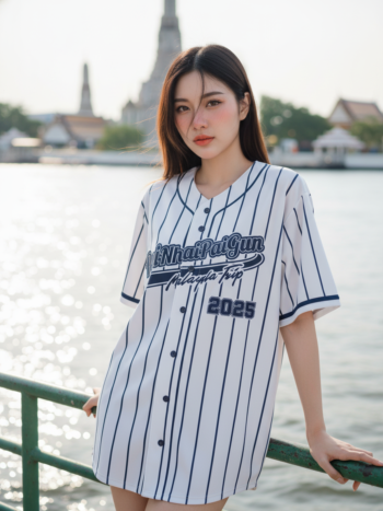 เสื้อเบสบอลพิมพ์ลาย สั่งทำ ออกแบบเอง ORDER 190 รอบ 3 ด้านหน้า