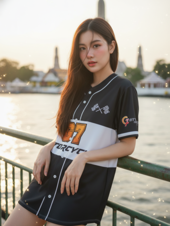 เสื้อเบสบอลพิมพ์ลาย สั่งทำ ออกแบบเอง ORDER 191 ด้านหน้า