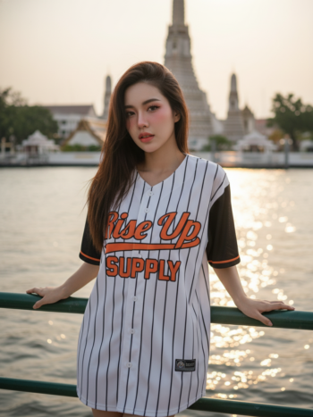 เสื้อเบสบอลพิมพ์ลาย สั่งทำ ออกแบบเอง ORDER 200 ด้านหน้า