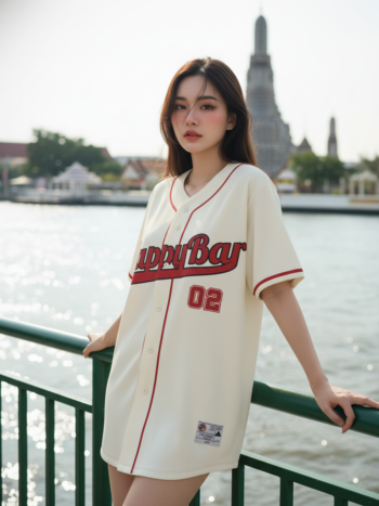เสื้อเบสบอลพิมพ์ลาย สั่งทำ ออกแบบเอง ORDER 202 ด้านหน้า