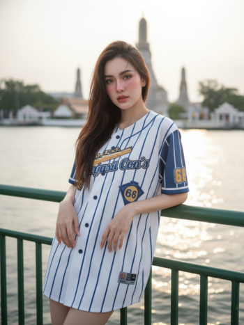 เสื้อเบสบอลพิมพ์ลาย สั่งทำ ออกแบบเอง ORDER 203 ด้านหน้า