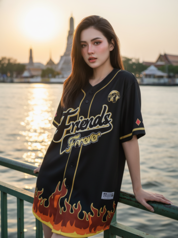 เสื้อเบสบอลพิมพ์ลาย สั่งทำ ออกแบบเอง ORDER 455 ด้านหน้า