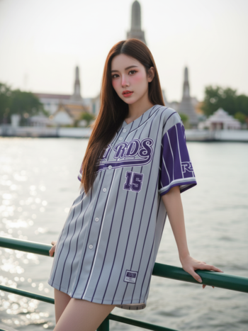 เสื้อเบสบอลพิมพ์ลาย สั่งทำ ออกแบบเอง ORDER 205 ด้านหน้า