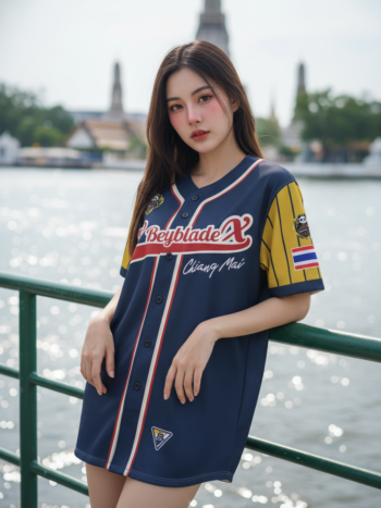 เสื้อเบสบอลพิมพ์ลาย สั่งทำ ออกแบบเอง ORDER 206 ด้านหน้า