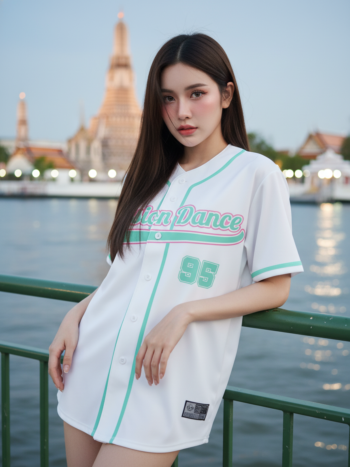 เสื้อเบสบอลพิมพ์ลาย สั่งทำ ออกแบบเอง ORDER 207 ด้านหน้า