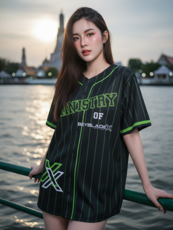 เสื้อเบสบอลพิมพ์ลาย สั่งทำ ออกแบบเอง ORDER 213 ด้านหน้า