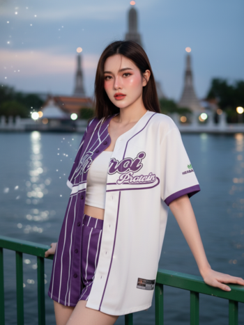 เสื้อเบสบอลพิมพ์ลาย สั่งทำ ออกแบบเอง ORDER 214 ด้านหน้า