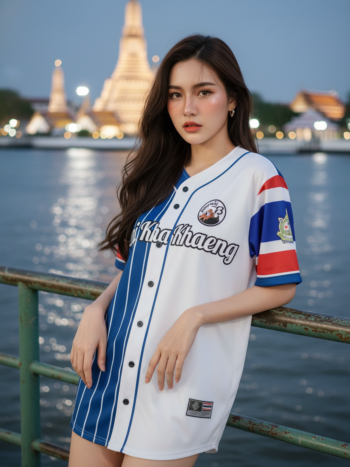 เสื้อเบสบอลพิมพ์ลาย สั่งทำ ออกแบบเอง ORDER 456 ด้านหน้า