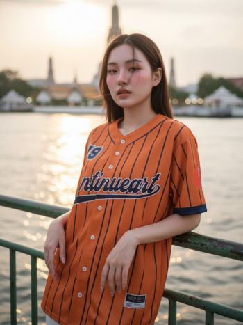 เสื้อเบสบอลพิมพ์ลาย สั่งทำ ออกแบบเอง ORDER 457 ด้านหน้า