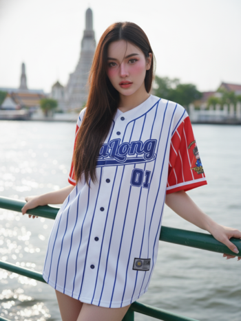เสื้อเบสบอลพิมพ์ลาย สั่งทำ ออกแบบเอง ORDER 215 ด้านหน้า